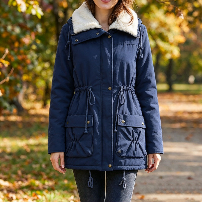 Women's Mid-Length Warm Sherpa Coat