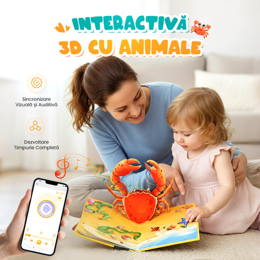 ✨【Carte pop-up 3D pentru copii cu animale - Esențială pentru învățarea interactivă timpurie】✨