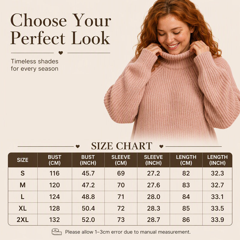 Women's Knit Sweater Dress — Cosy High Neck, Flattering Drape 👗