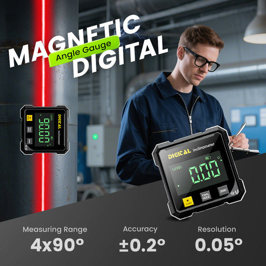 Unghiometru digital magnetic cu 4 laturi și laser