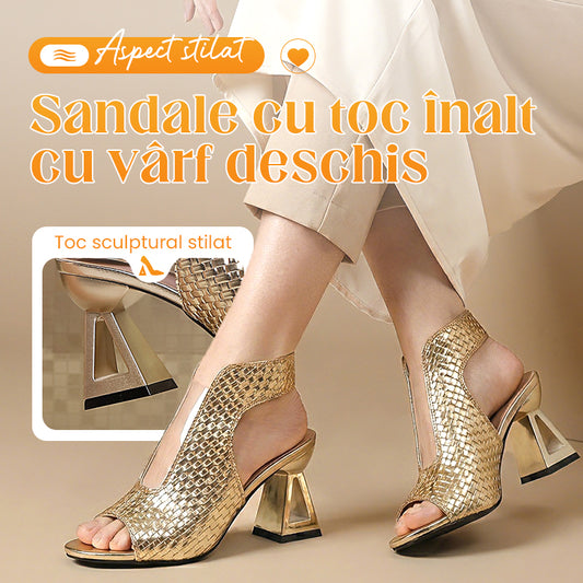 🏖️👠Sandale elegante cu toc pentru femei, cu vârful deschis – Picioare zvelte, mers confortabil 👡