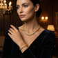 💎 Set colier și brățară cu zale în formă de frunză, cu strasuri, reglabile – Strălucitor, elegant și versatil✨💝