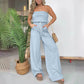 🌴 Summer Sale! The striped bandeau wide-leg jumpsuit ✨ looks slim and comfortable