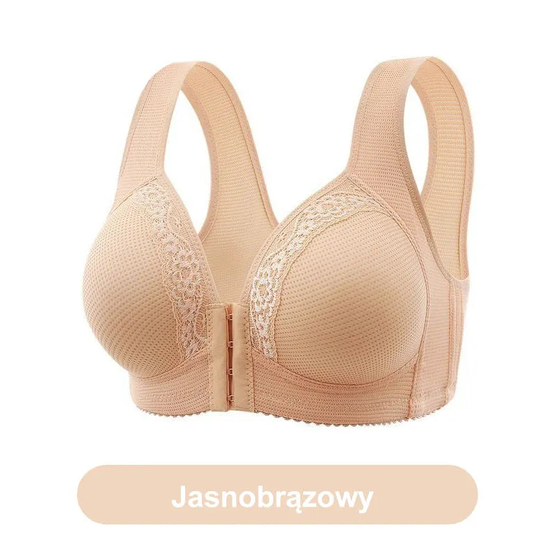 🌬️👙 Breathable Front-Closure Plus-Size Bra | Wire-Free Support & Easy On/Off – Cool, Comfy, Full-Coverage Fit ✨
