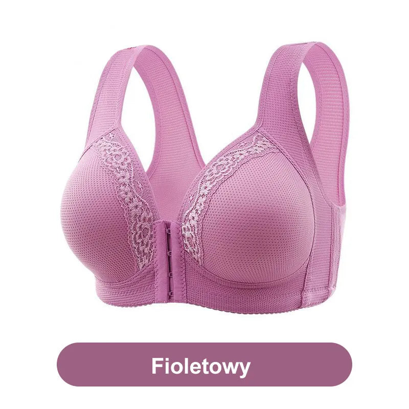 🌬️👙 Breathable Front-Closure Plus-Size Bra | Wire-Free Support & Easy On/Off – Cool, Comfy, Full-Coverage Fit ✨