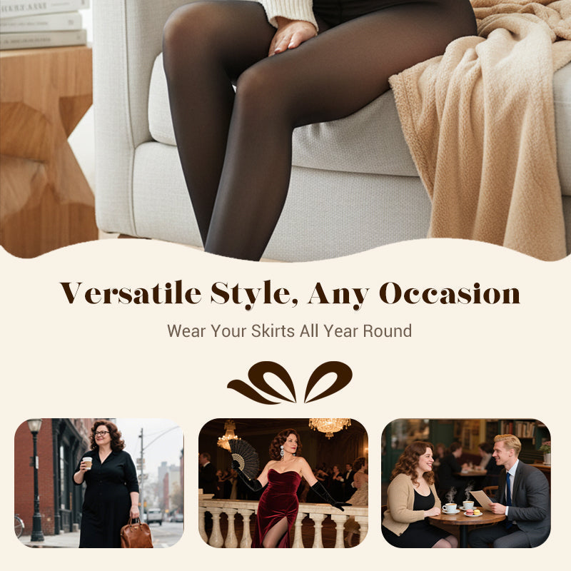 🔥 50K+ SOLD! ❄️ One-Seam Pile-Lined Shaping Tights ✨ Stay Warm, Look Snatched 💕