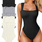 💟Sexy cu nervuri, cu bretele, cu gât pătrat, fără mâneci și fără burtă, pentru controlul burticii Body-uri🩱✨