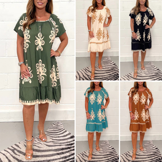 【M-4XL】👗Rochie Elegantă cu Imprimeu Floral
