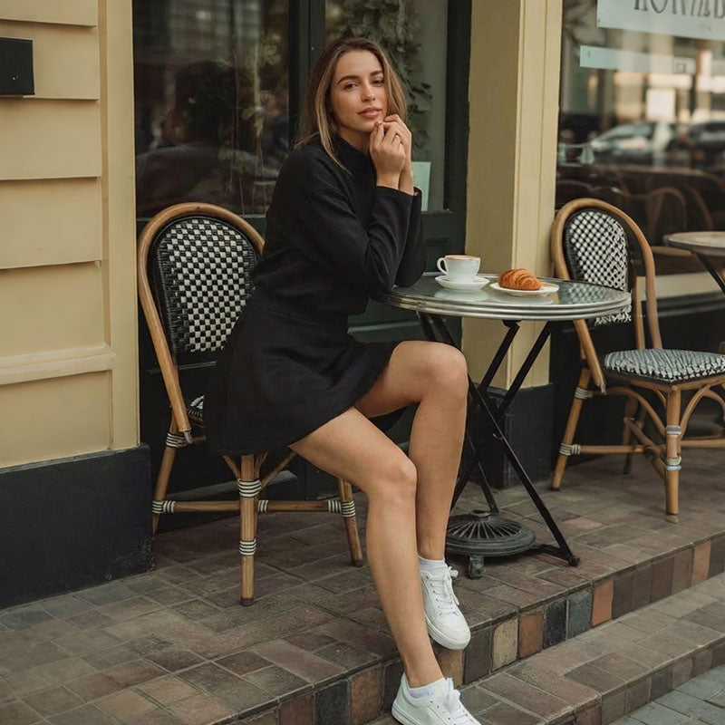 👗 Women's Mock Neck Knit A-Line Mini Dress | Effortless Style & Everyday Comfort ✨