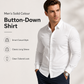 Men's Lapel Button-Down Shirt — Long Sleeve, Solid Colour 👔