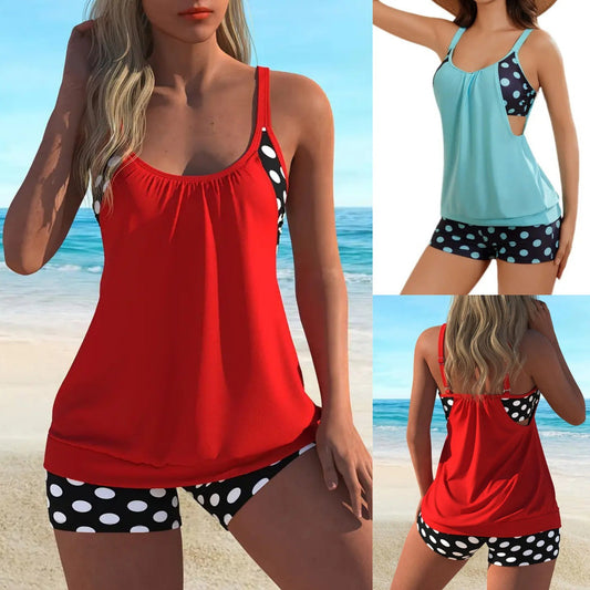 🏖️REDUCERE DE 60%!! ✨👚👙Costum de baie două piese Polka Dot pentru femei