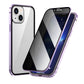🔥🔥 Husa magnetică pentru iPhone cu sticlă de confidențialitate și ramă metalică