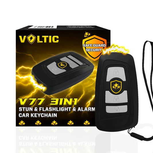 🔥 Alertă de siguranță 2025 ⚡️ VOLTIC V77 3 în 1: paralizant, lanternă și alarmă pentru cheile mașinii