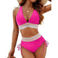 👙Set bikini 2 piese cu decolteu în V și patchwork