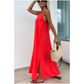 Rochie Maxi cu curea de spaghete cu croială laterală