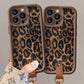 Husă cu imprimeu leopard pentru iPhone cu șnur