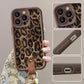 Husă cu imprimeu leopard pentru iPhone cu șnur