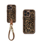 Husă cu imprimeu leopard pentru iPhone cu șnur