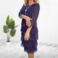 Rochie casual de damă cu imprimeu și stratificare