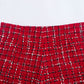 🎅Xmas Sales - 50% OFF🎄Warm Plaid Blazer and High-Waisted Skort 2 PCS Set