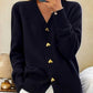 Femeii Casual Iarna Plain Yarn Lână Yarn Buton Cardigan