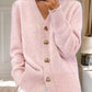 Femeii Casual Iarna Plain Yarn Lână Yarn Buton Cardigan