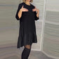 💞Free rochie neagră elegantă plisată
