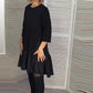 💞Free rochie neagră elegantă plisată
