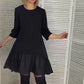 💞Free rochie neagră elegantă plisată