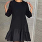 💞Free rochie neagră elegantă plisată