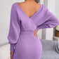 🎅 Vânzări de Xmas - 49% OFF 🎄 Sexy Knit Mini rochie cu mâneci lungi Batwing