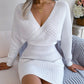 🎅 Vânzări de Xmas - 49% OFF 🎄 Sexy Knit Mini rochie cu mâneci lungi Batwing