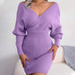 🎅 Vânzări de Xmas - 49% OFF 🎄 Sexy Knit Mini rochie cu mâneci lungi Batwing
