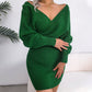 🎅 Vânzări de Xmas - 49% OFF 🎄 Sexy Knit Mini rochie cu mâneci lungi Batwing