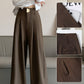Pantaloni de costum de damă cu talie înaltă și picioare largi