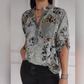 Cămașă tipărită casual cu jumătate de buton pentru femei