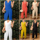 🌹Colier roz gratuit 🌹💖 Salopetă casual pentru femei cu decolteu scoop