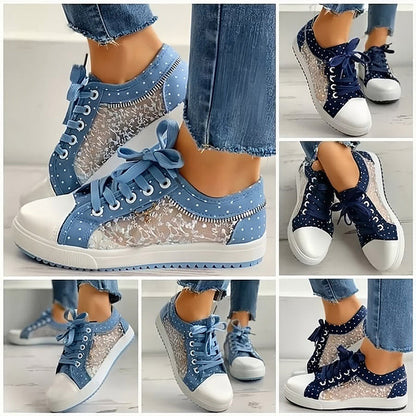 🙋‍♀️👟 Pantofi casual cu vârf rotund și șireturi pentru femei – Confortabili, fără a strânge piciorul – Plată la livrare ✨✅