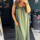 Rochie fără mâneci pentru femei din bumbac și in