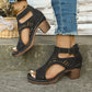 💖Versatile Hollow Out Mid Heel Sandale cu vârf deschis🔥