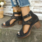 💖Versatile Hollow Out Mid Heel Sandale cu vârf deschis🔥