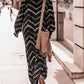 Rochie cu mânecă lungă Boho Stripe