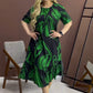 🌸 Rochie vaporoasă elegantă cu gât rotund imprimat