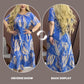🌸 Rochie vaporoasă elegantă cu gât rotund imprimat