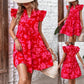 🌺🔥Rochie imprimată cu mânecă bufantă și gât în V