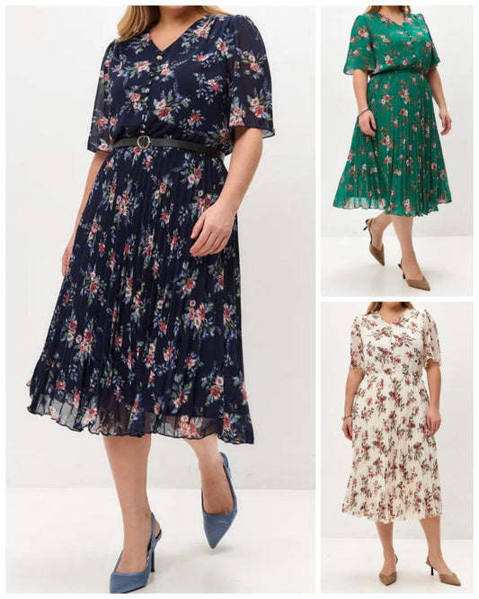 Fustă plisată florală elegantă