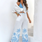 ✨✨✨💖VÂNZARE ÎN ULTIMA ZI 50% REDUCERE💖Set cămașă și pantaloni pentru femei, de tip Causal Flowy🥰