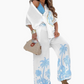 ✨✨✨💖VÂNZARE ÎN ULTIMA ZI 50% REDUCERE💖Set cămașă și pantaloni pentru femei, de tip Causal Flowy🥰