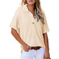 【S-2XL】👚Top cu mânecă scurtă cu rever pentru femei