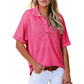 【S-2XL】👚Top cu mânecă scurtă cu rever pentru femei